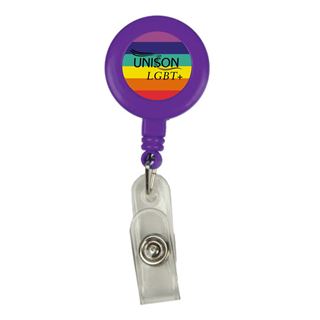 Picture of LGBT+ Rainbow Yo-Yo Badge Reel in Purple
